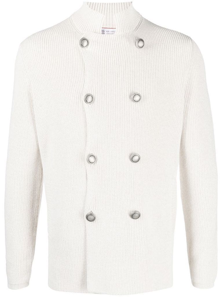 double-breasted cashmere cardigan