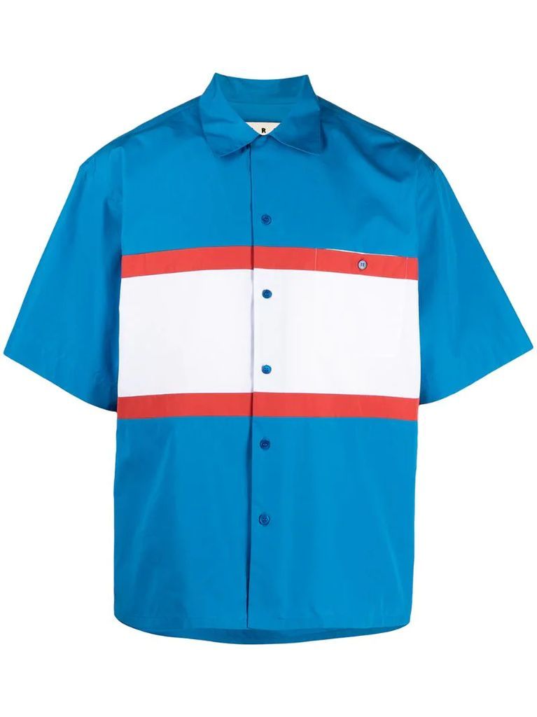 colour block short-sleeve shirt