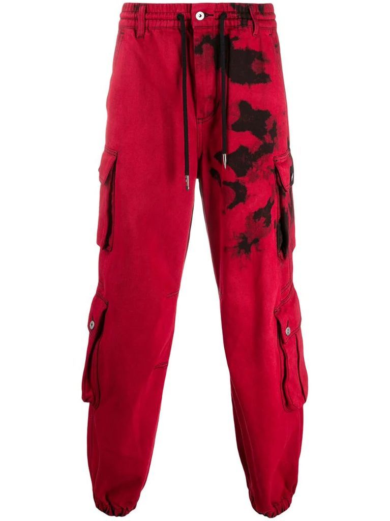 abstract print track trousers