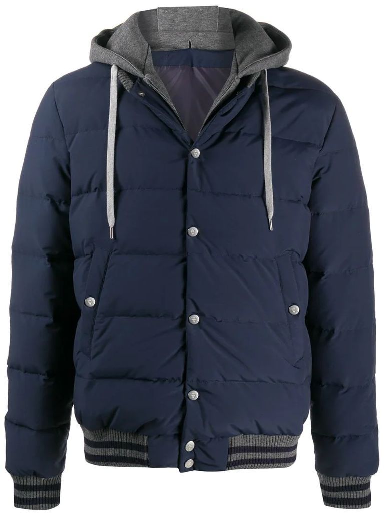 padded jacket with removable hood