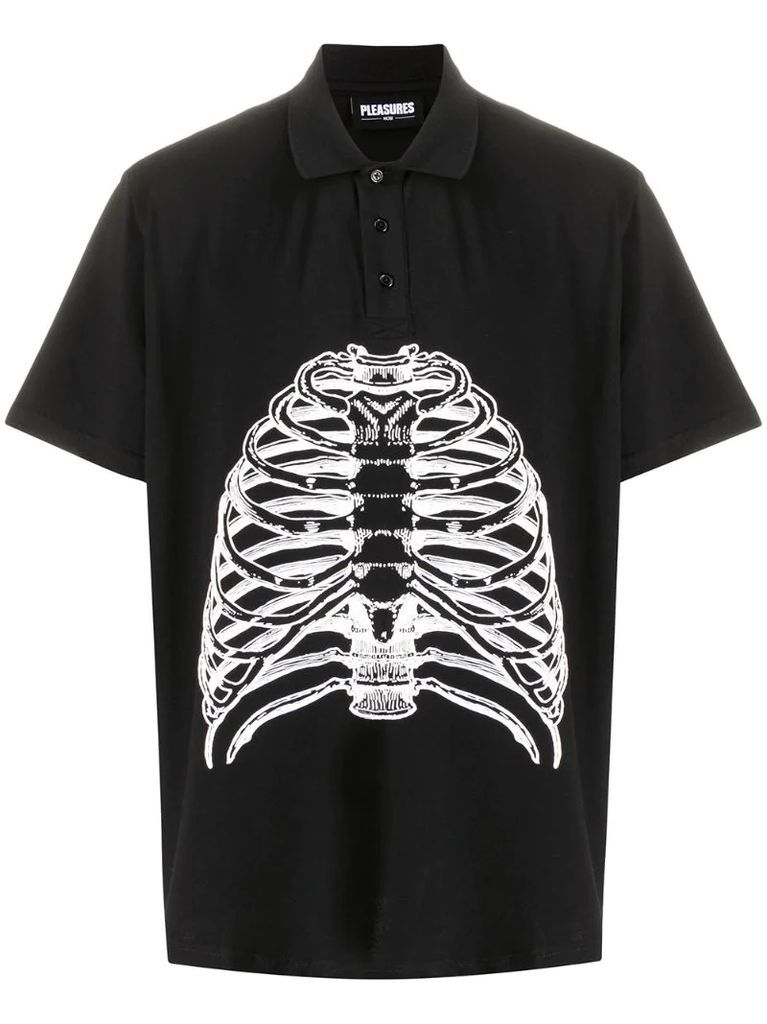 ribcage print polo shirt