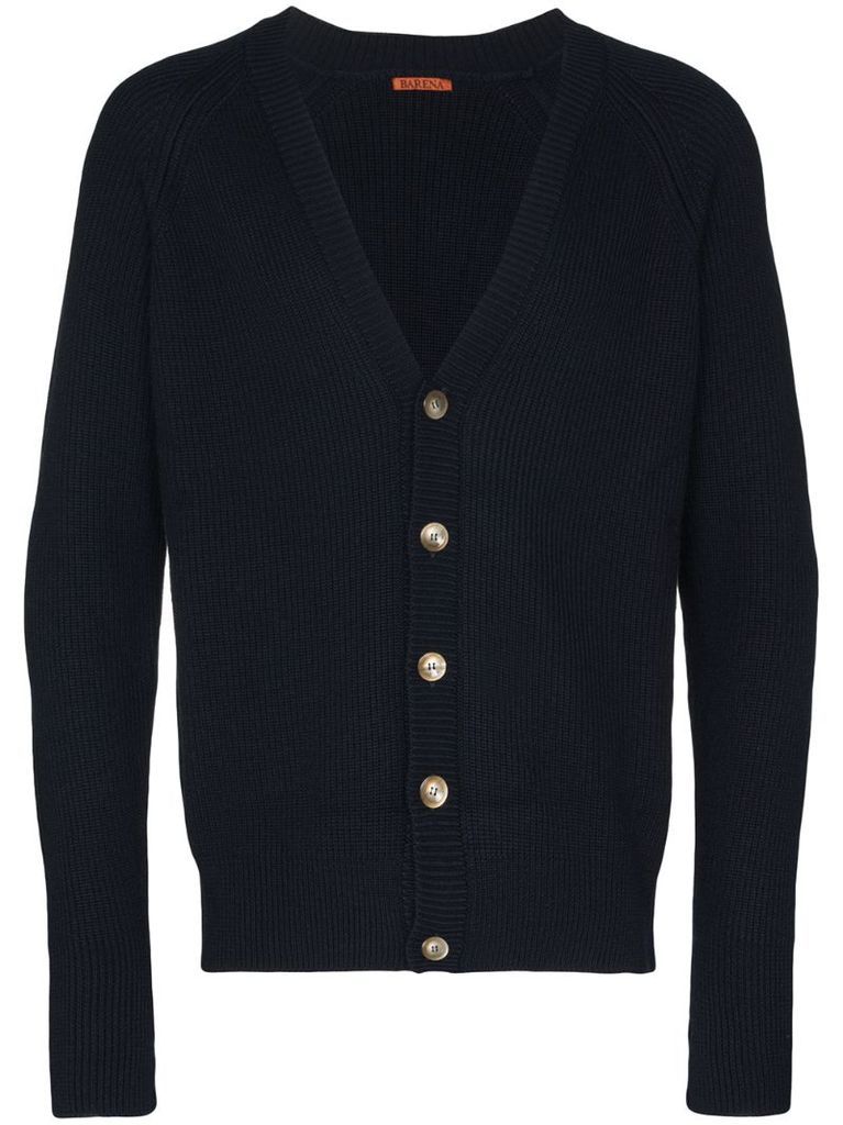 button-up wool cardigan