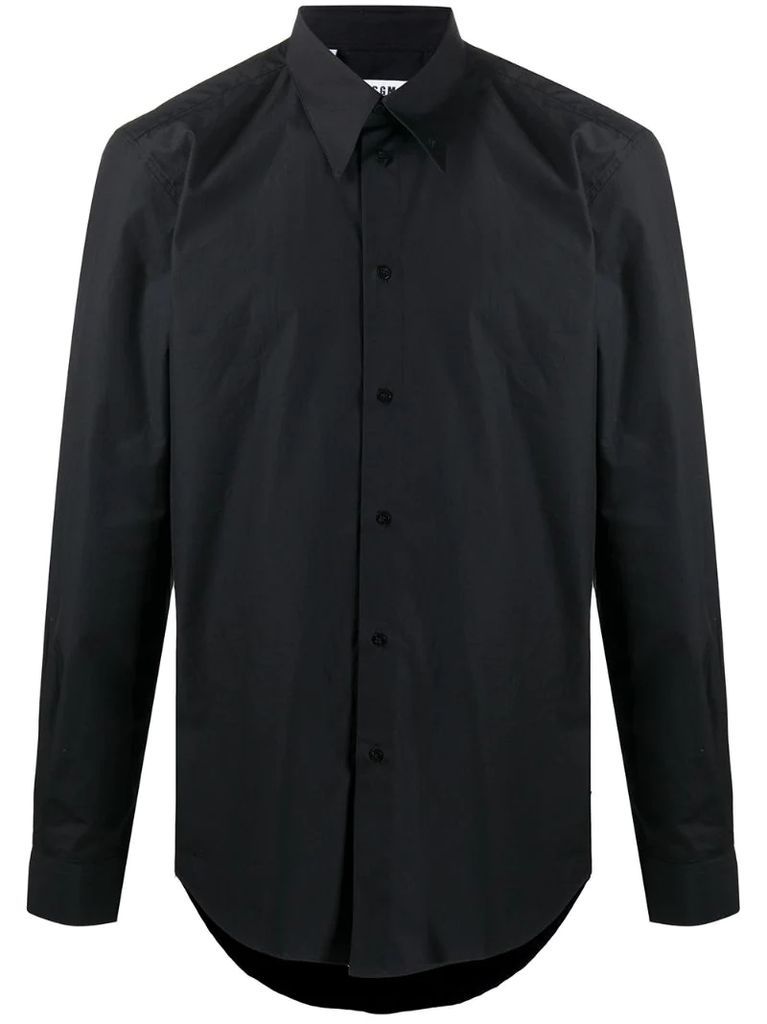 embroidered-collar formal shirt