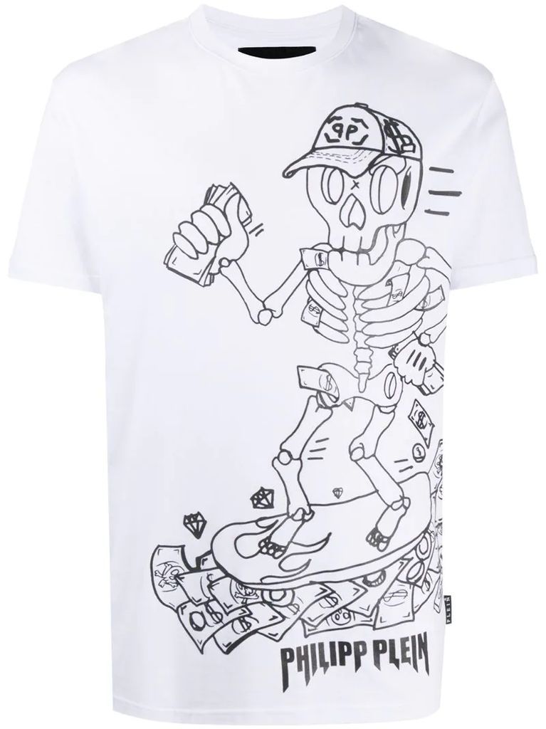 Graffiti-print cotton T-shirt