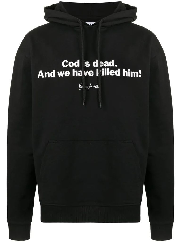 Nietzsche Cod graphic print drawstring hoodie