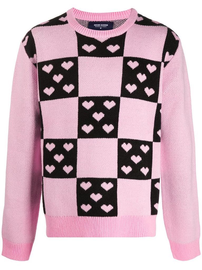 heart checkered jumper