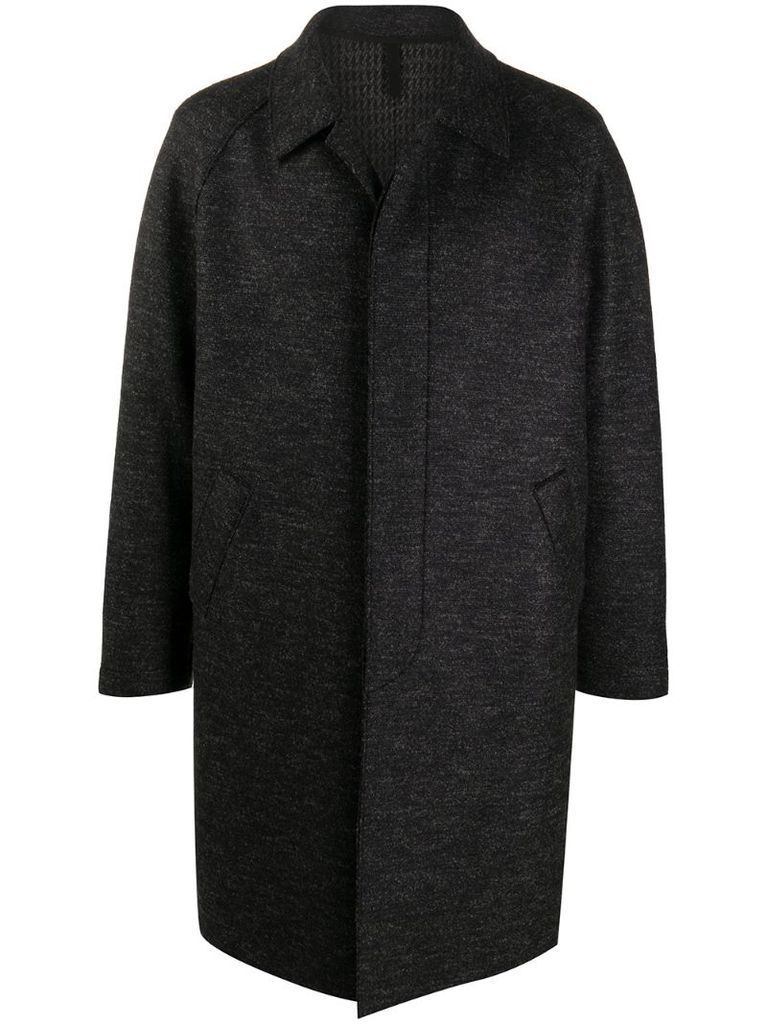 concealed placket wool coat