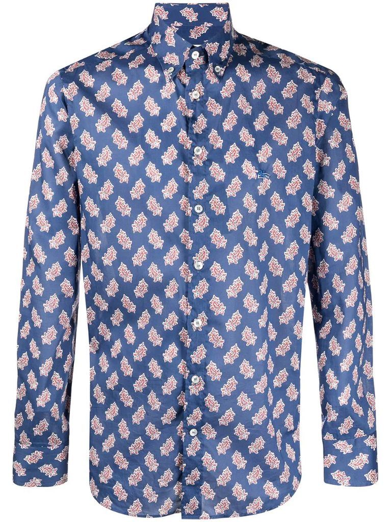 paisley-print buttoned shirt