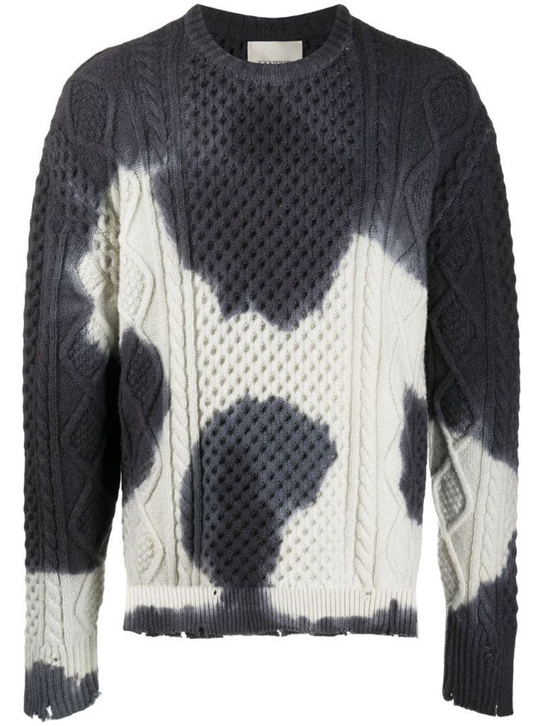 tie-dye multi-knit jumper