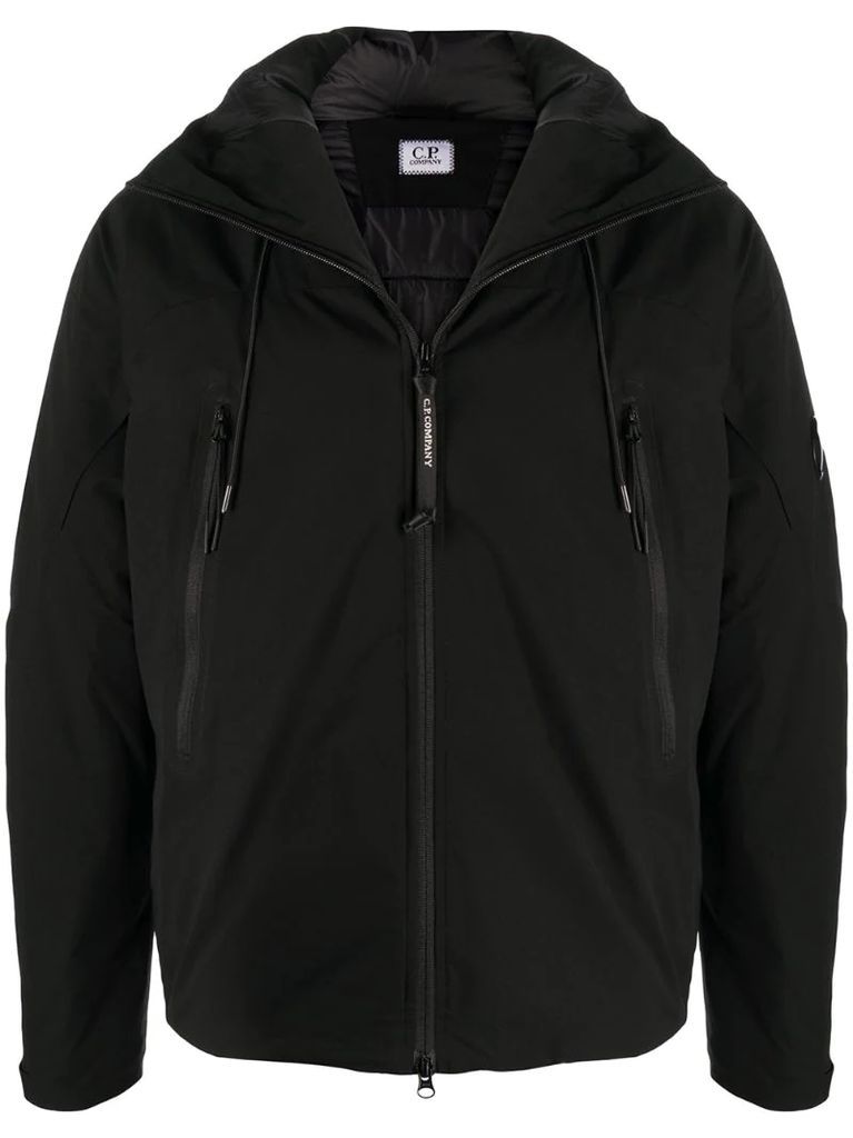 zip-up hooded jacket