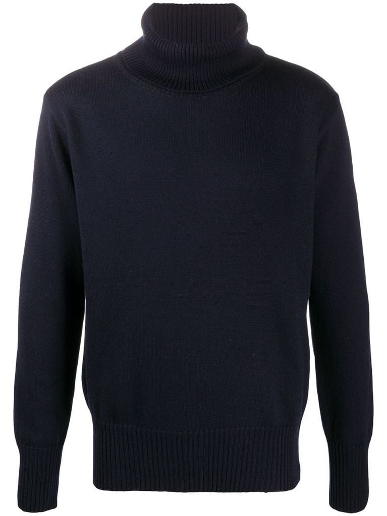roll neck chunky-knit jumper