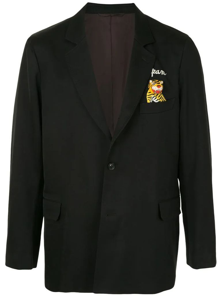 tiger-embellished tailored blazer