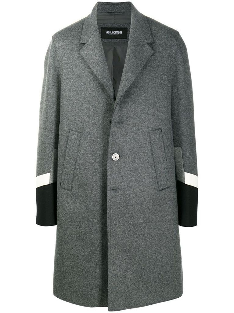 contrasting cuffs single-breasted coat