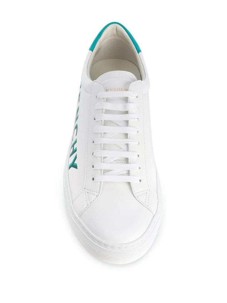 Shaded leather sneakers