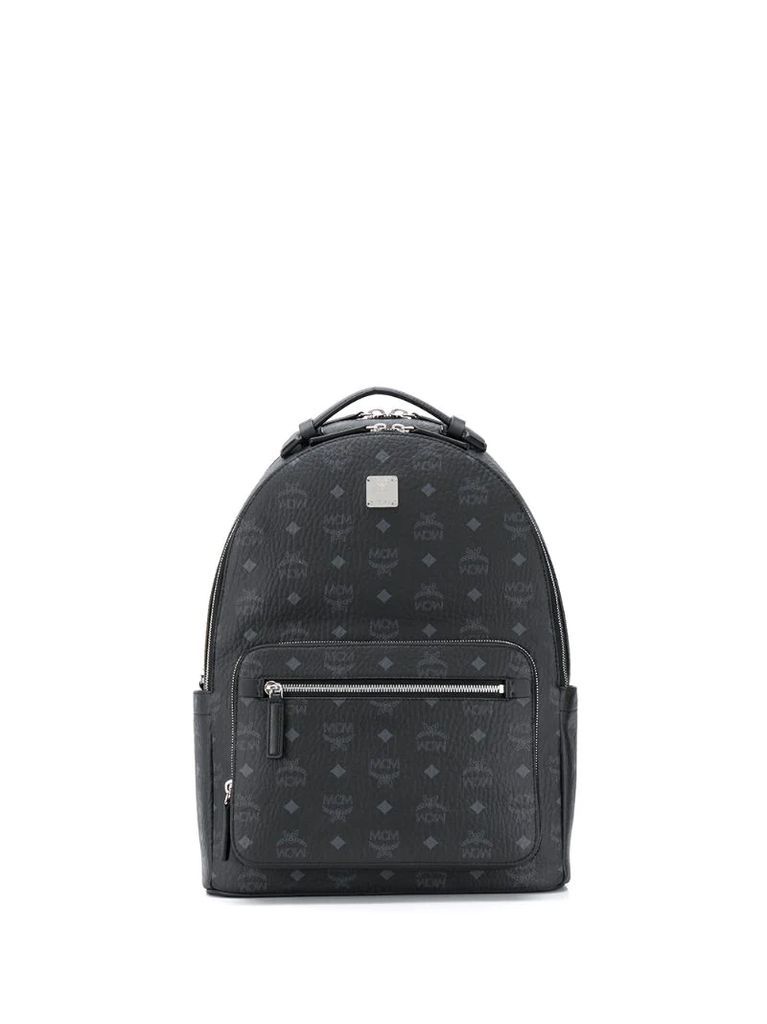 zipped logo-print backpack
