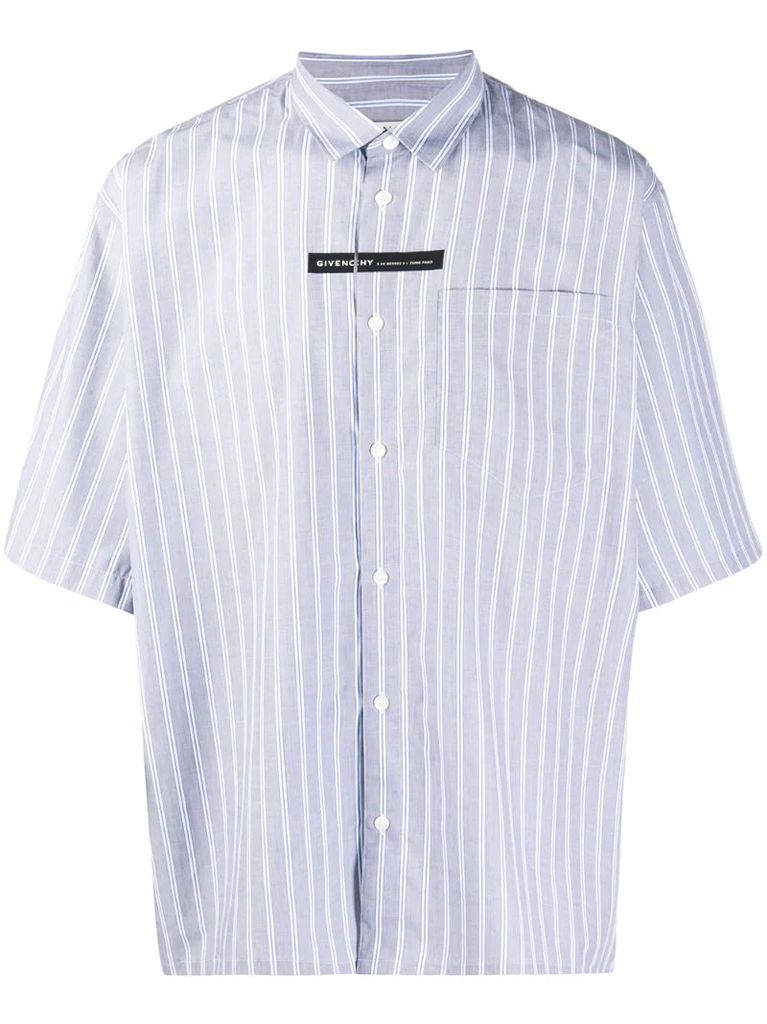 vertical-stripe short-sleeve shirt