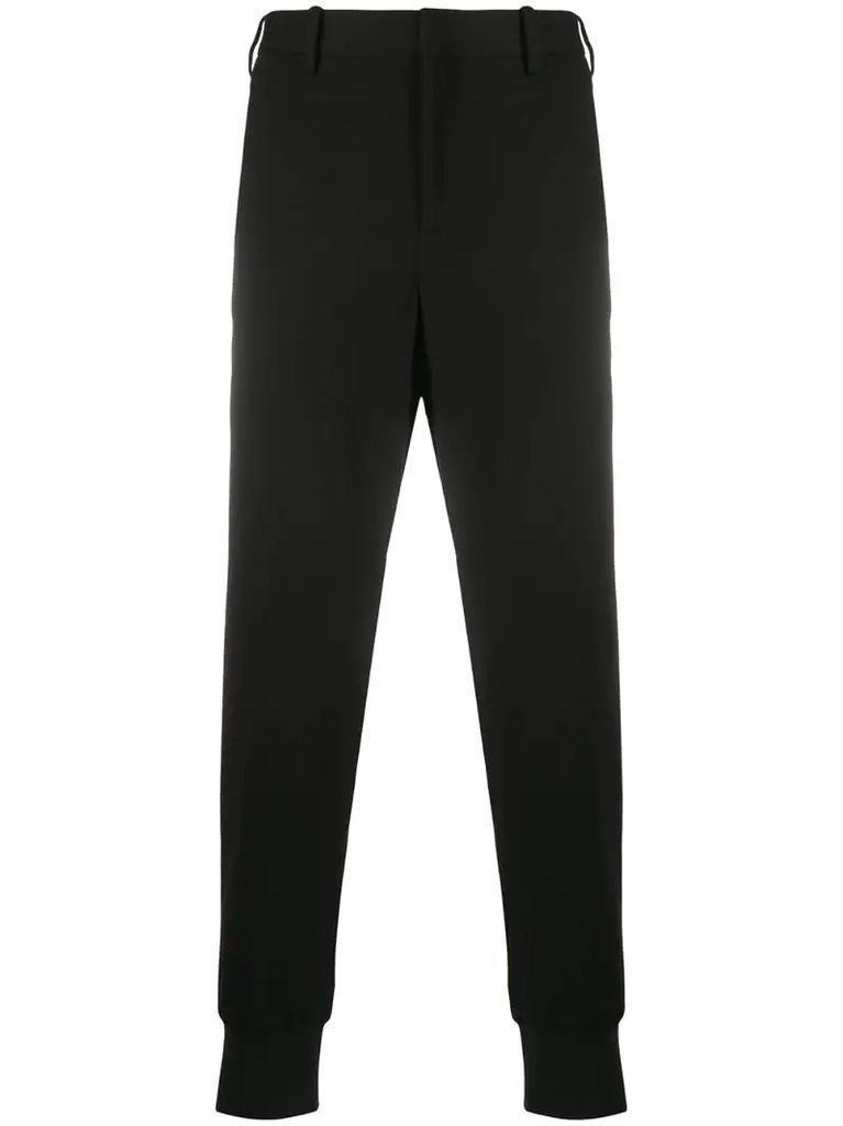 elasticated-ankle tapered trousers