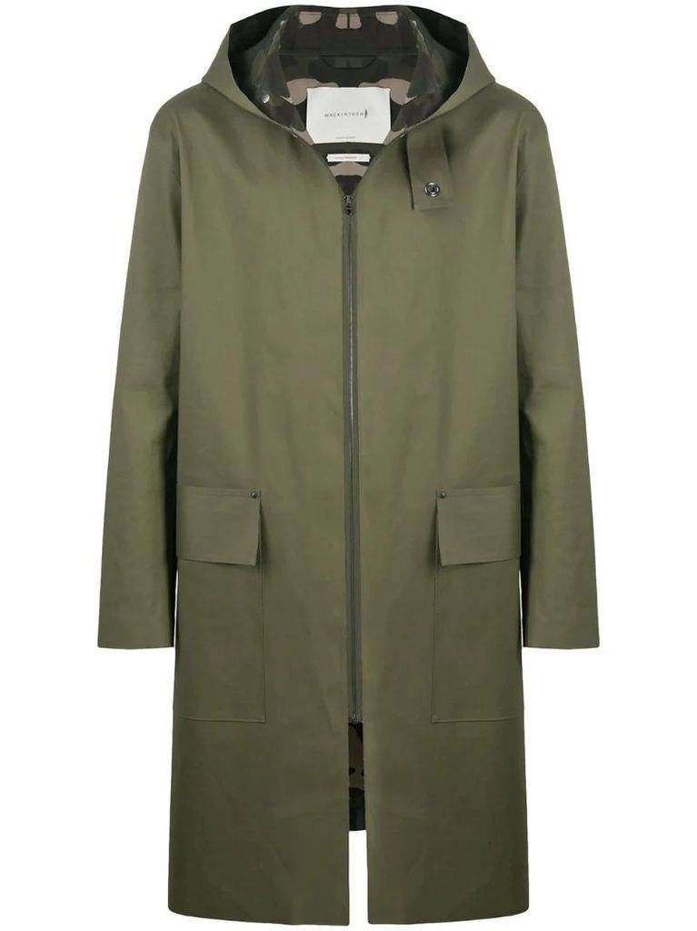 Eldrick raw edge bonded hooded coat