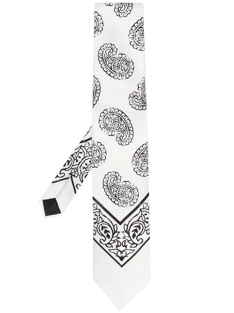 paisley bandana-print silk tie