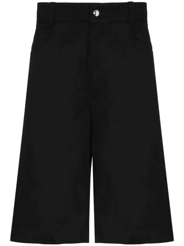 side-slit Bermuda shorts