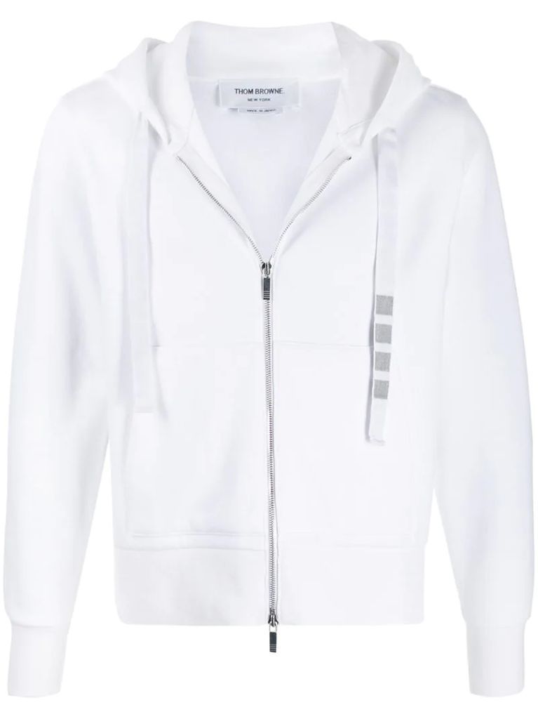 4-Bar motif zipped hoodie