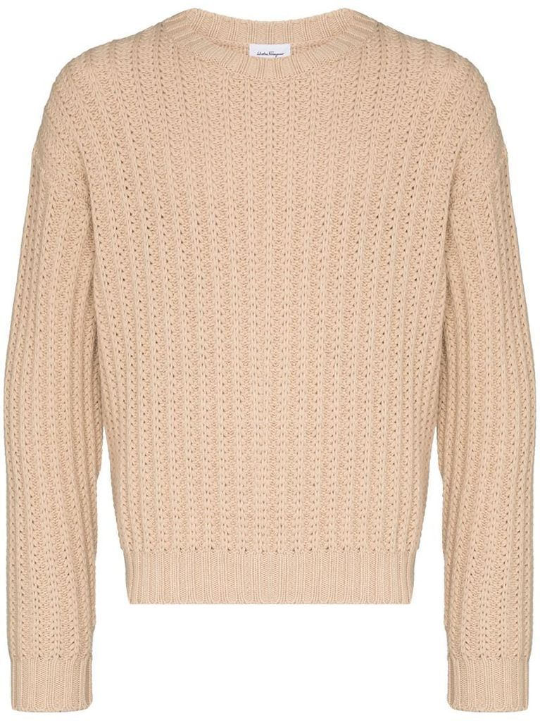 chunky-knit long-sleeve jumper