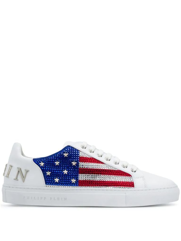 low-top U.S. flag sneakers