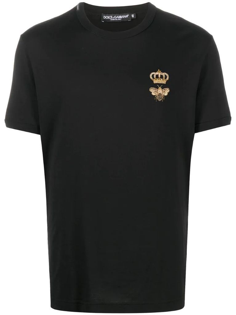 crown embroidered T-shirt
