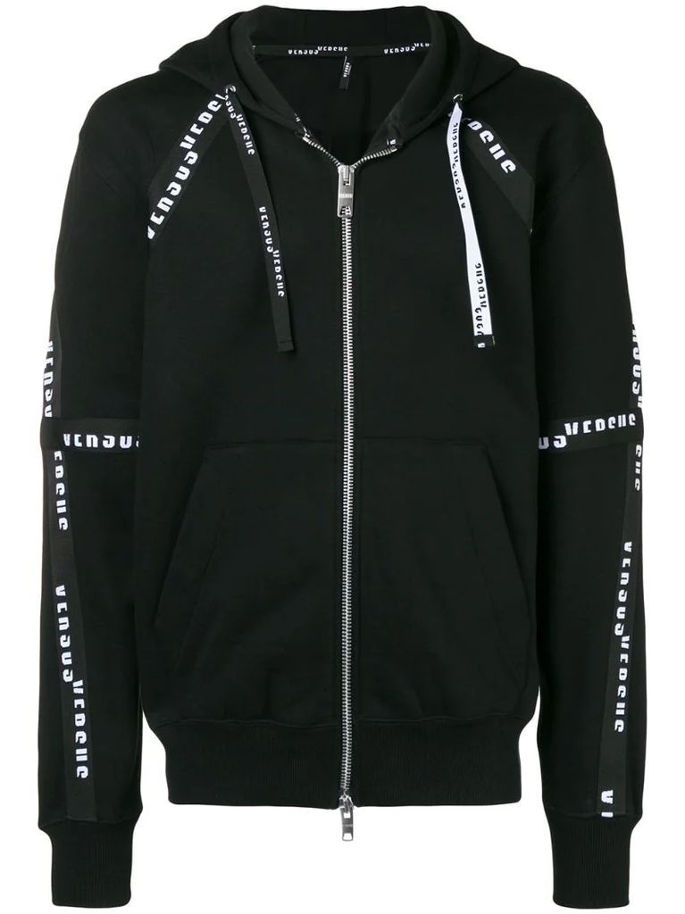 zipped logo hoodie
