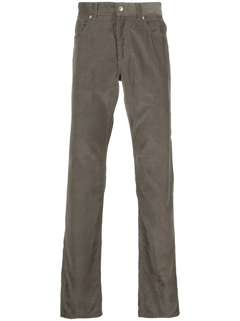 slim-fit corduroy trousers