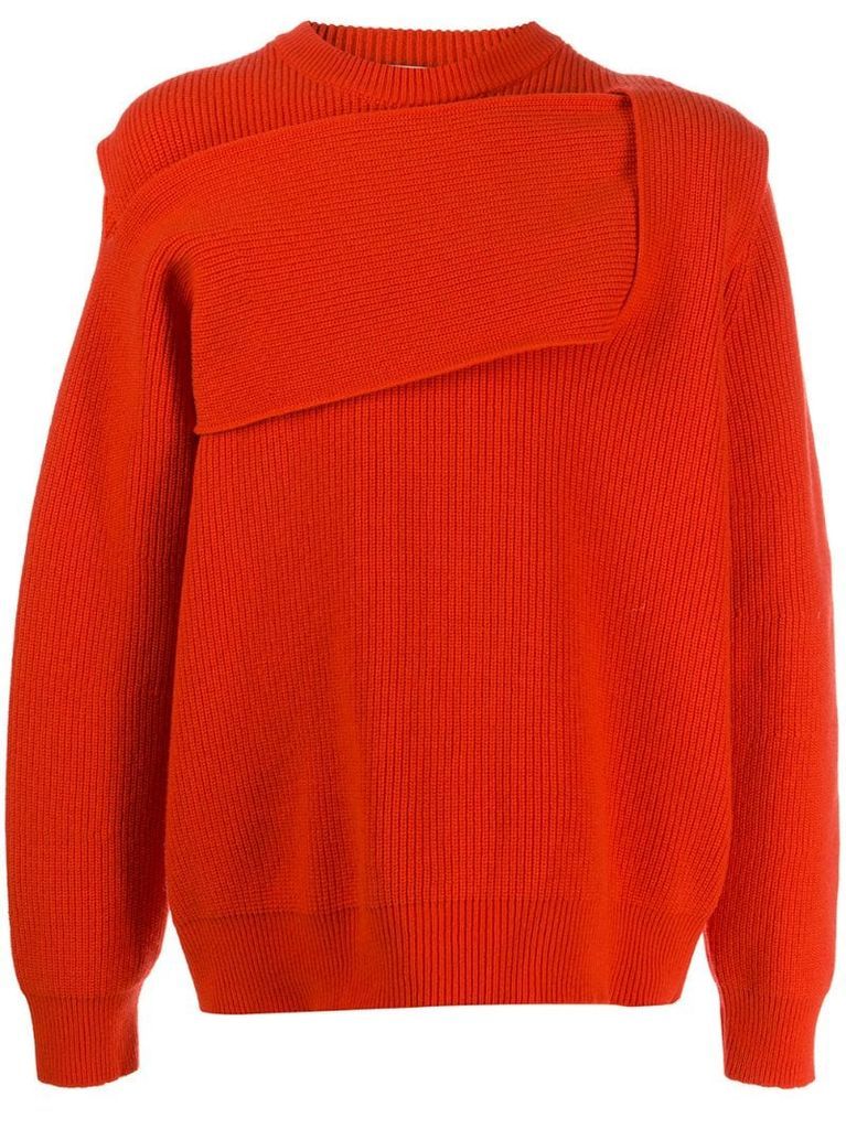 Intrecciato-style rib-knit jumper