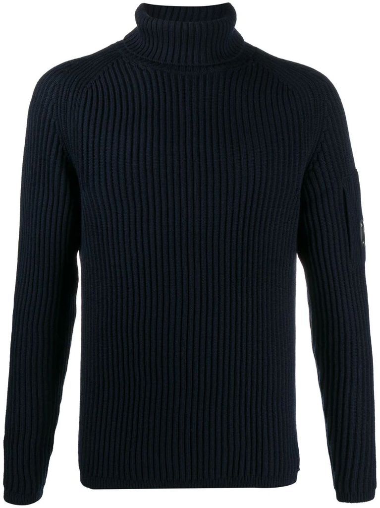 logo-patch ribbed sweater