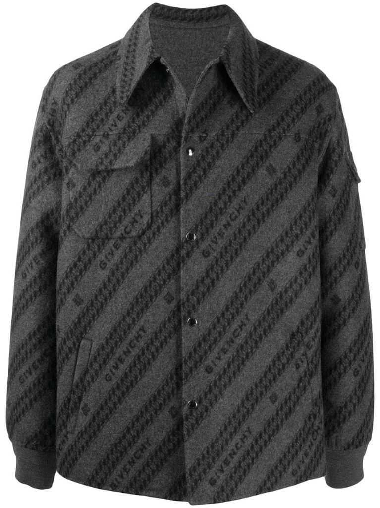 jacquard Chaîne motif shirt-jacket