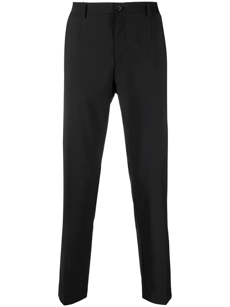 tapered-leg tailored trousers