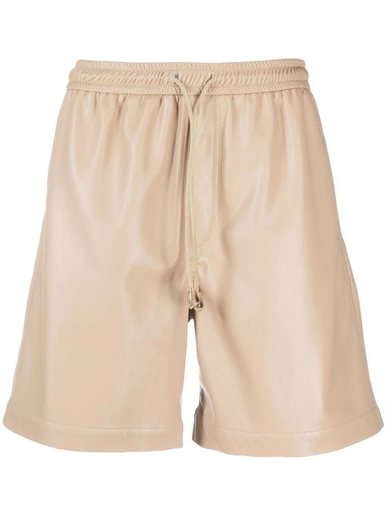 faux-leather bermuda shorts