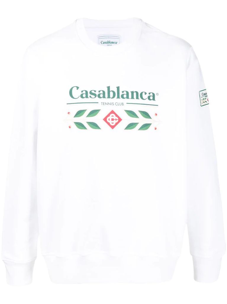 tennis club logo-print sweatshirt