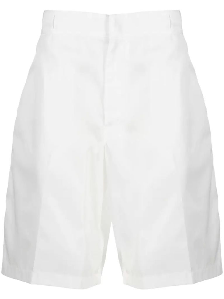 triangle-logo high-waist bermuda shorts