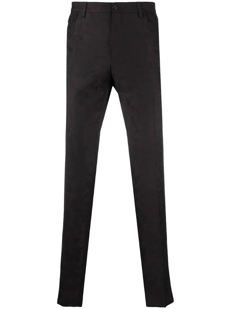 patterned jacquard tailored trousers