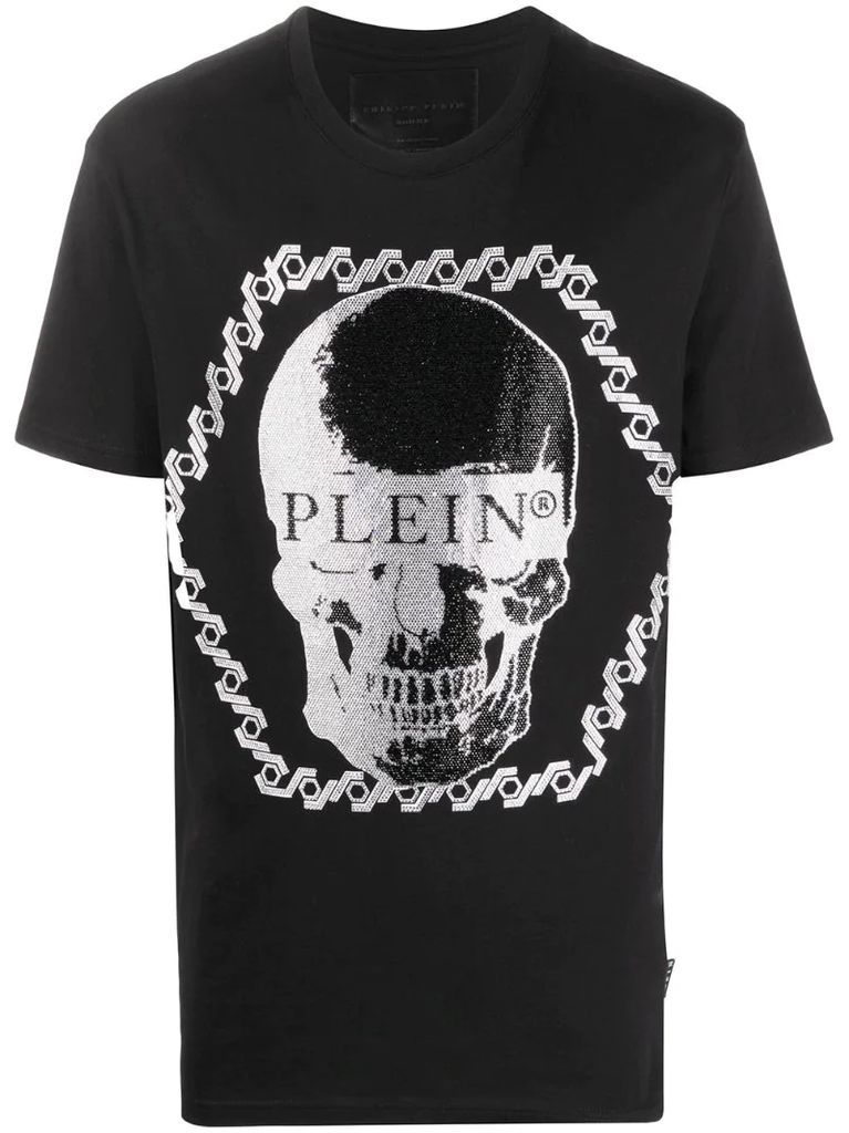 crystal-embellished skull T-shirt
