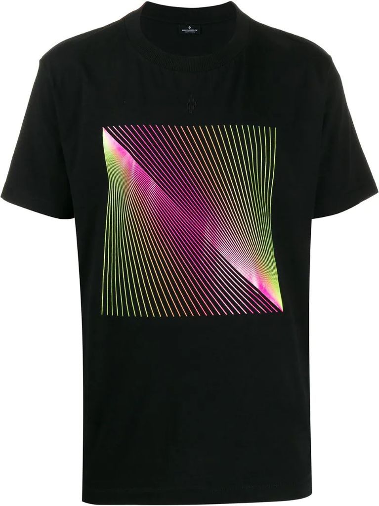 optical-print logo T-shirt