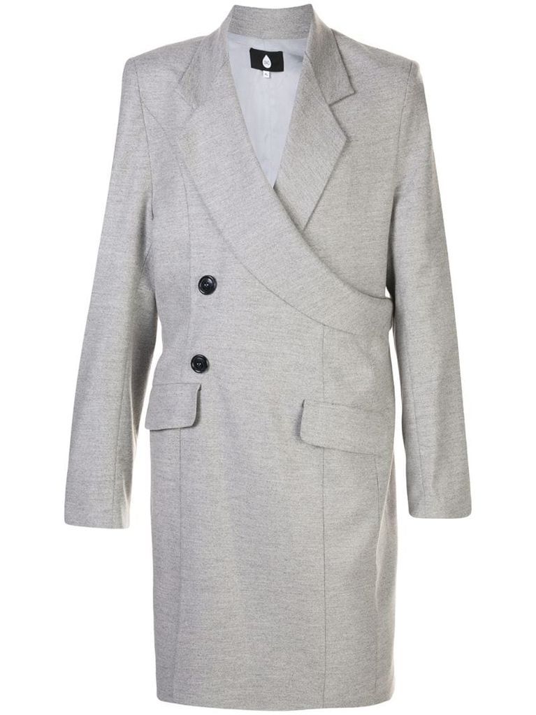asymmetric wrap-style coat