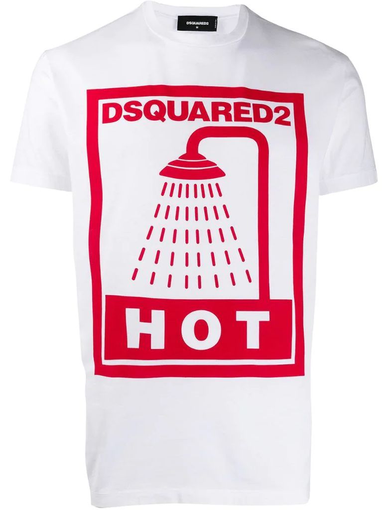 Hot shower logo printed T-shirt