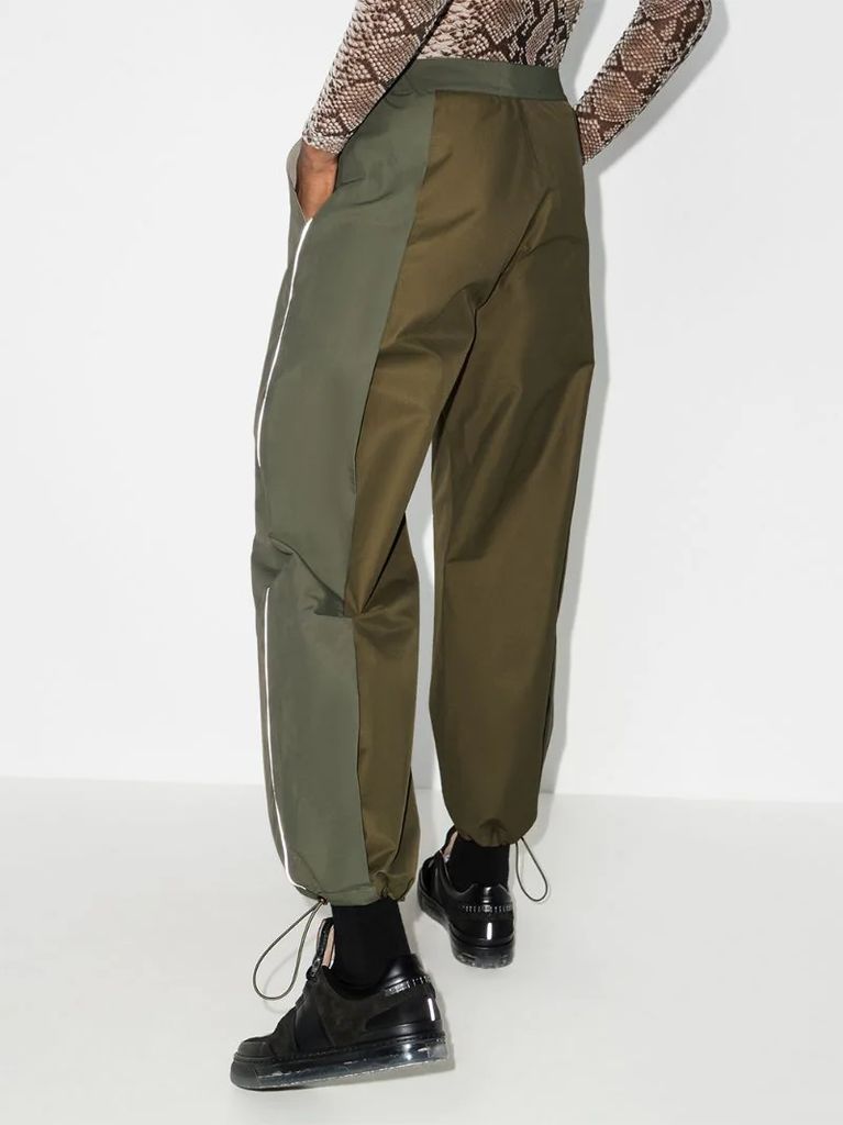 two-tone relaxed fit trousers