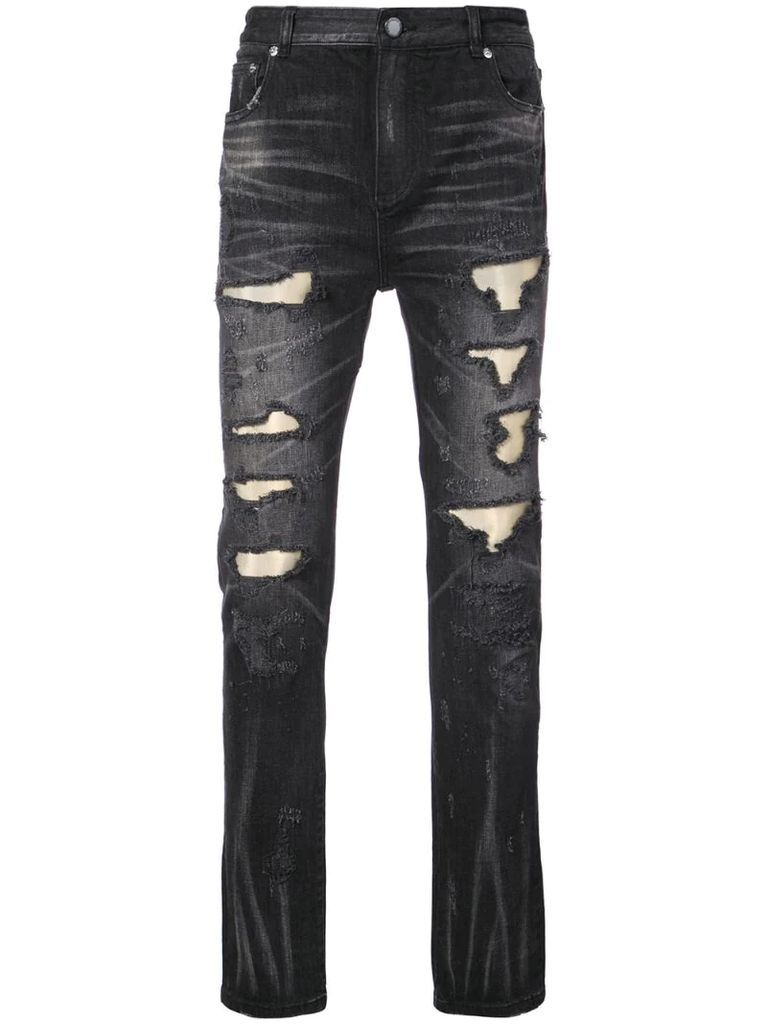 ripped fade denim jeans