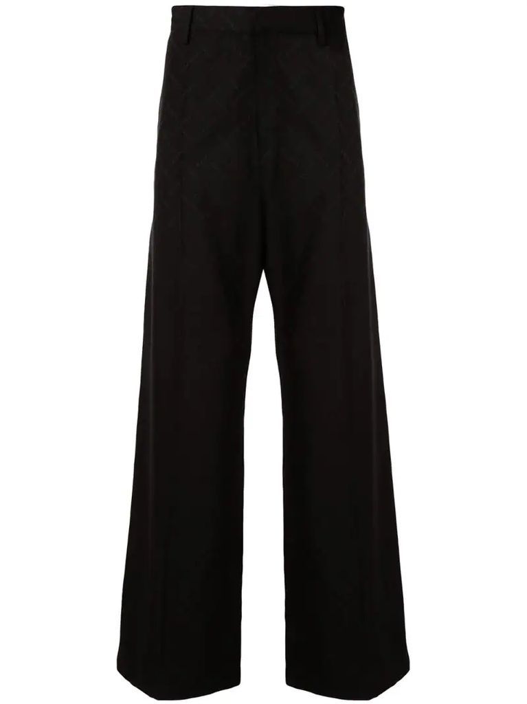 logo-woven tailored trousers