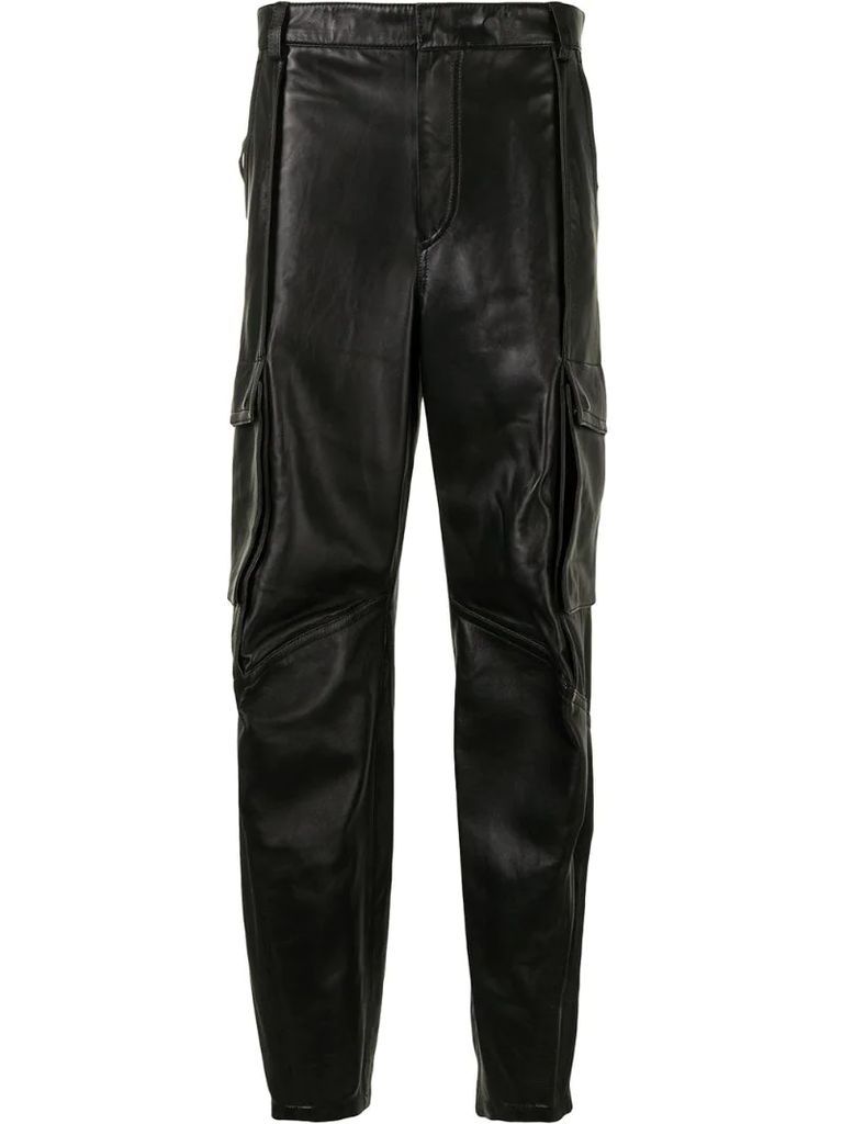leather cargo trousers