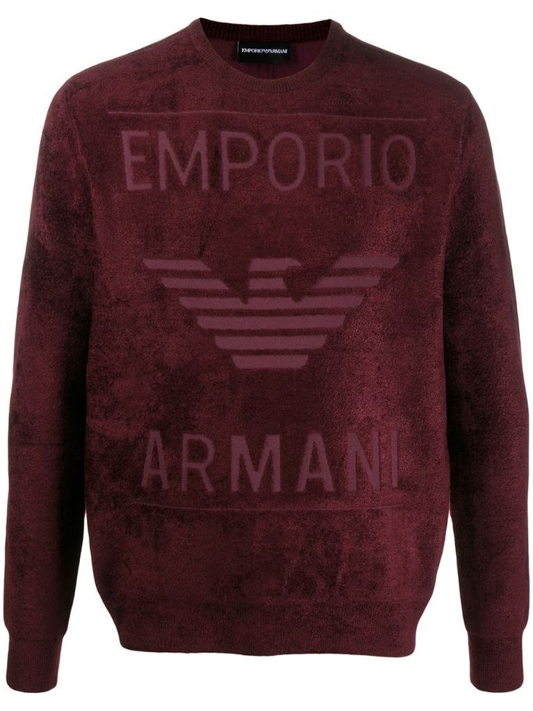 embossed logo fleece sweatshirt