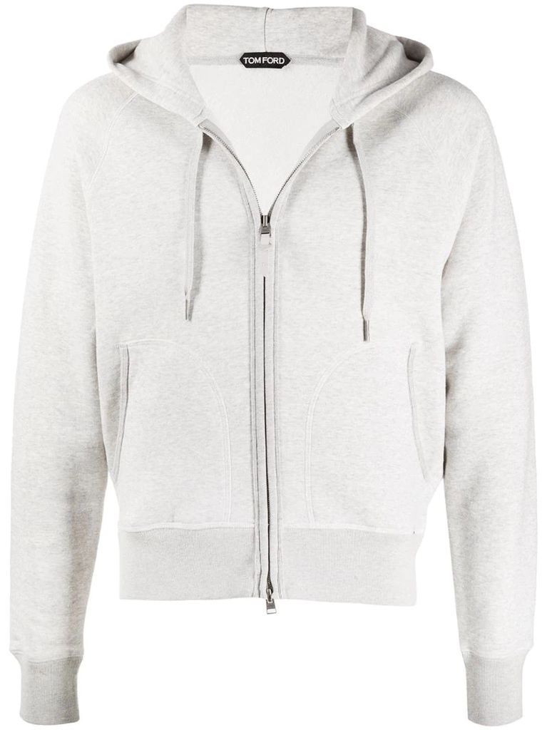 drawstring zipped hoodie