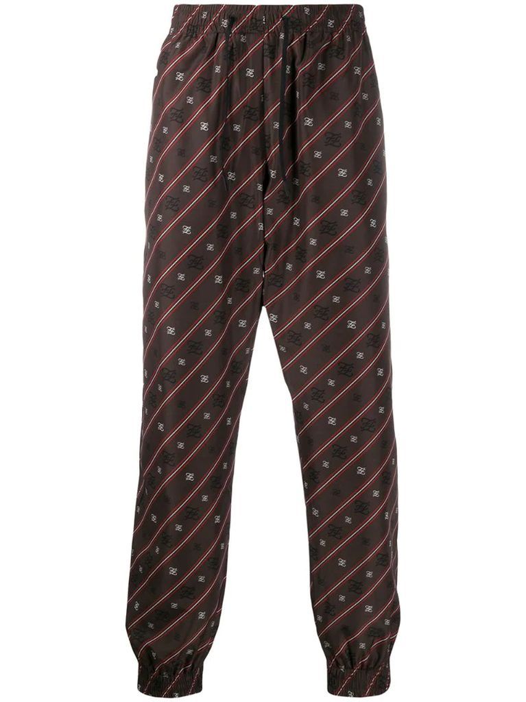 Karligraphy striped track pants