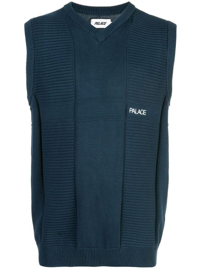 short-sleeve knitted vest
